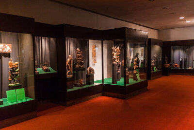 Interior of Devil's Museum in Kaunas, Lithuania