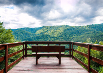 A beautiful view over the Risnjak National Park near Rijeka in Croatia.
