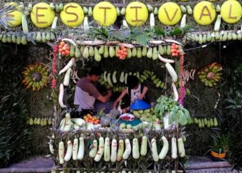 Food stalling selling produce during Pahiyas Festival