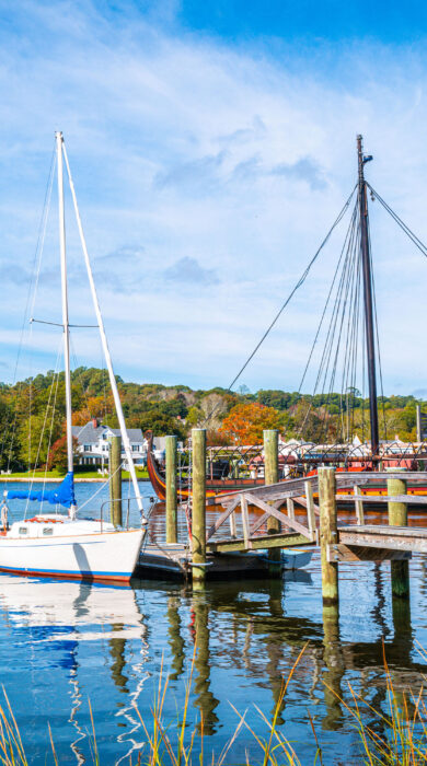 Blue skies over coastal Mystic (Shutterstock)