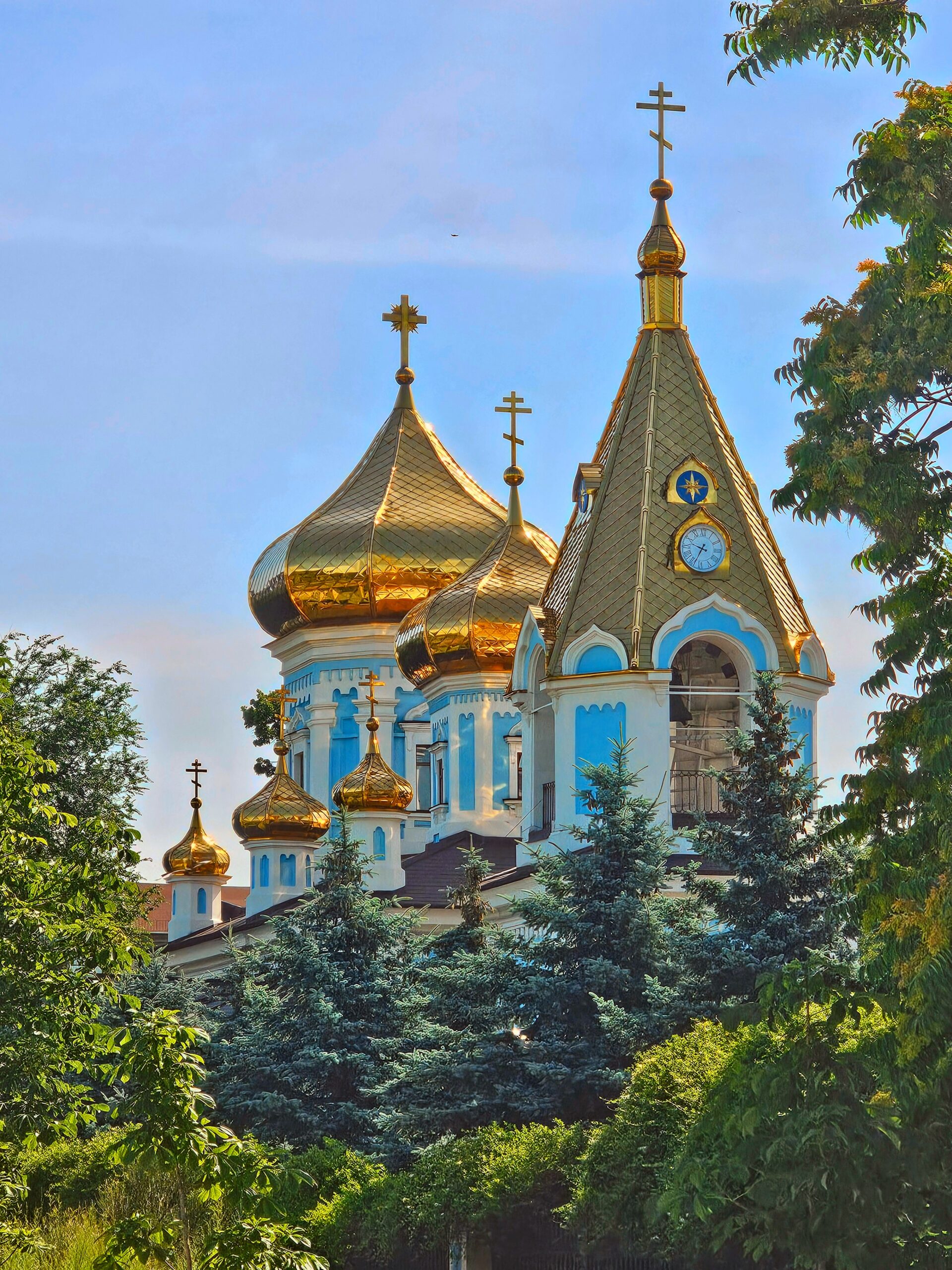 The golden domes of St Theodor Tiron Cathedral in Chișinău