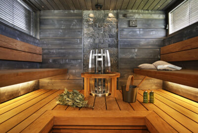 Inside a sauna in Tampere, Finland