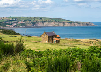 Picture shows the view from the long distance footpath between Cloughton and Robin Hoods Bay in North Yorkshire