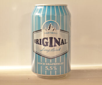 Can of lonkero, a Finnish cocktail with gin and grapefruit