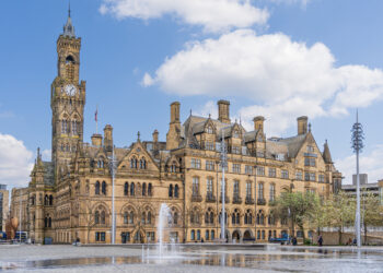 Bradford City Hall in West Yorkshire England