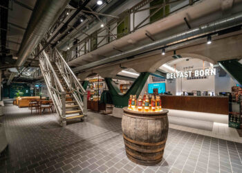 Picture shows the arrivals area of McConnell’s Distillery