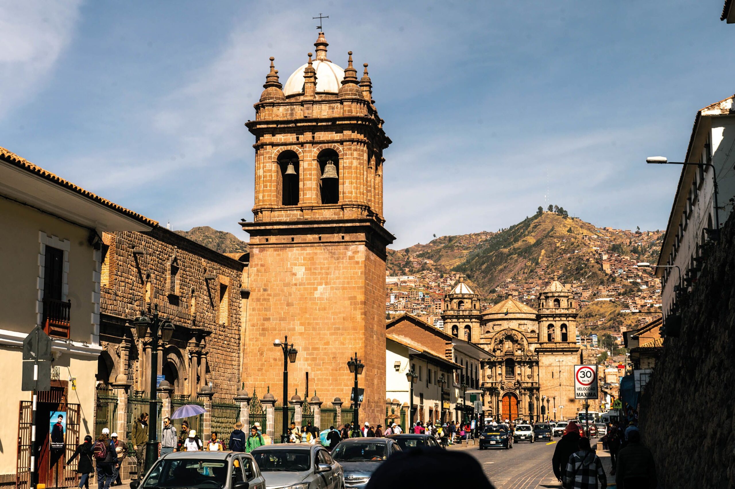 The row of churches built atop Cusco’s ancient huacas (temples) follows the winter solstice line