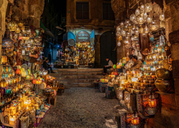 A lantern store in Khan El-Khalili Old Cairo