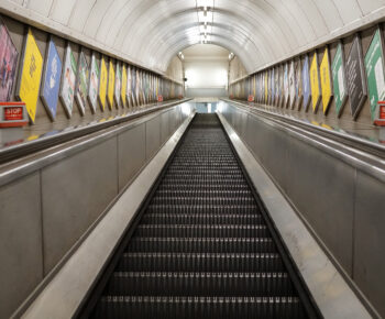 Empty escalator on the London Underground