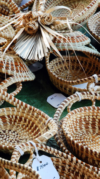 Sweetgrass baskets in Charleston, South Carolina