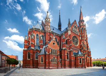 The landmark spire on the neo-Gothic Co-cathedral of St Peter and Paul in Osijek is 94m high (Croatian National Tourist Board)