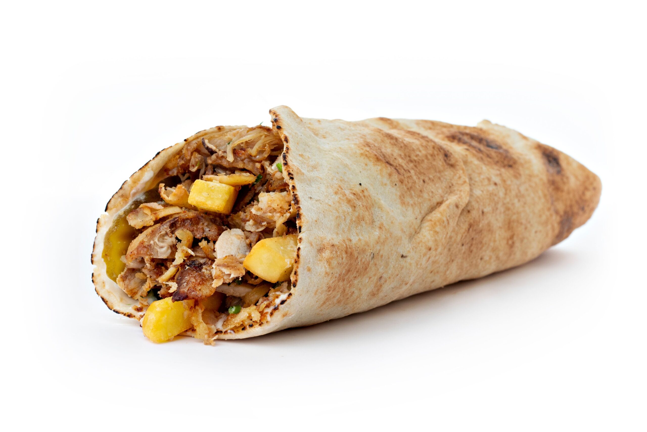 Shawarma wrap with camel meat