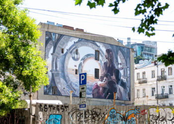 Street art and traditional architecture in Tbilisi, the capital of Georgia