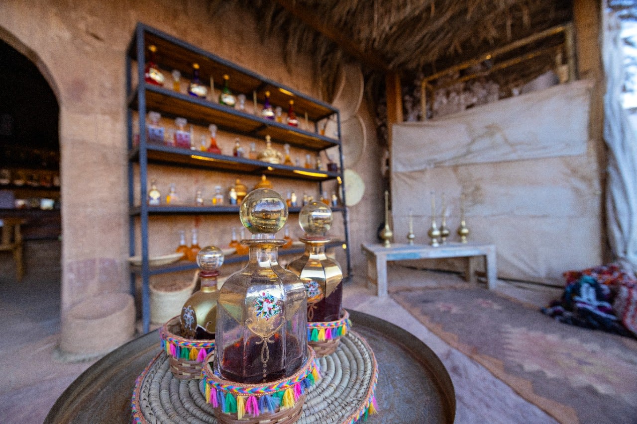 Perfumes in glass bottles