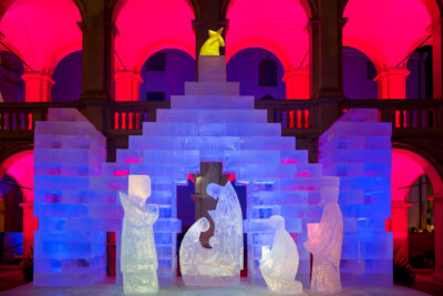 Ice nativity scene in Landhaushof