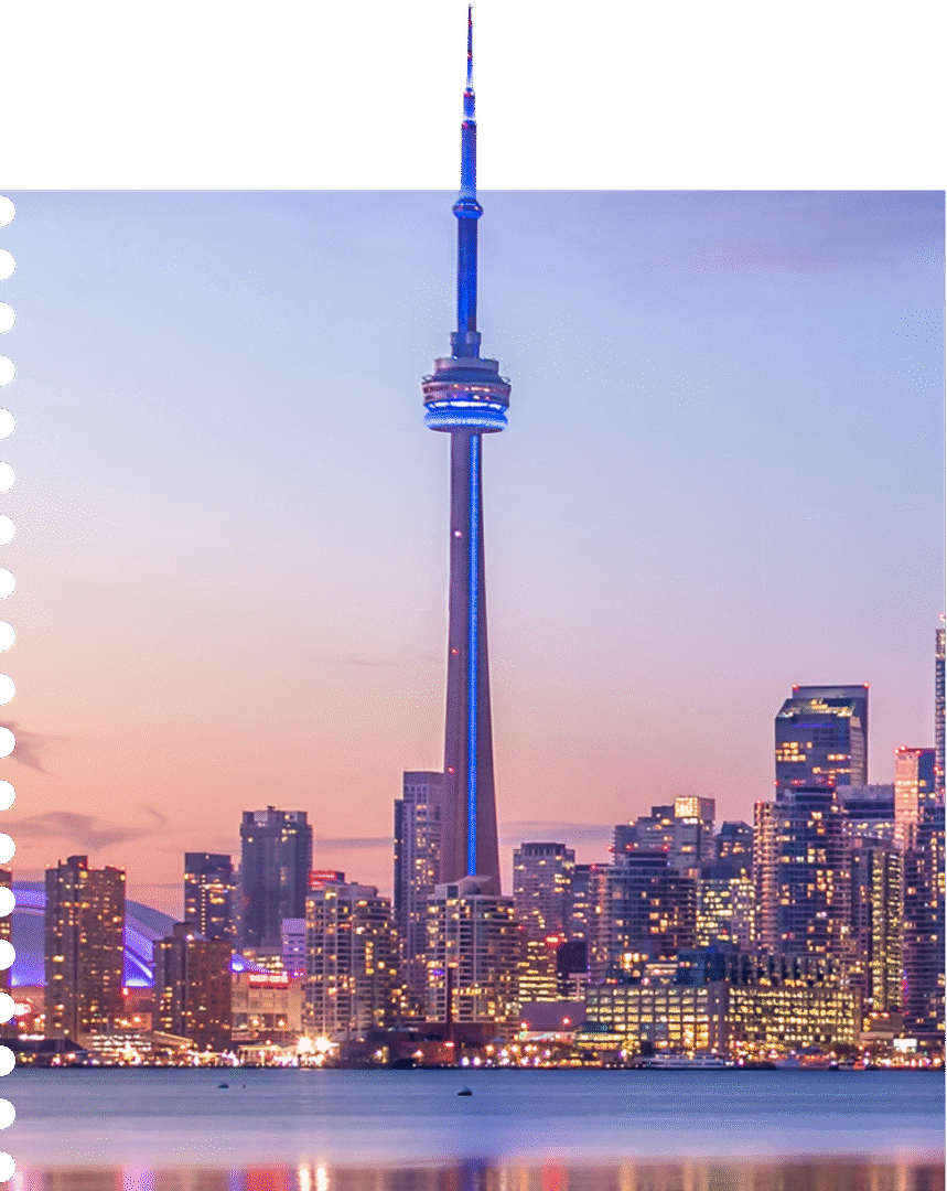 Toronto skyline at sunset